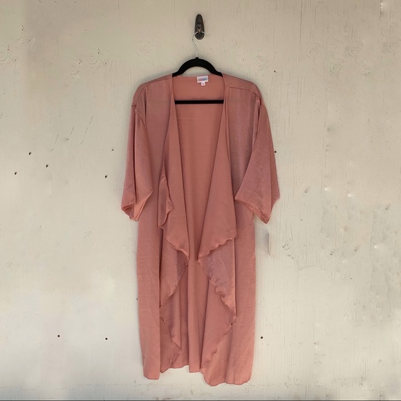 LuLaRoe Tops - LuLaRoe Solid Pink Shirley Drape Duster Cardigan